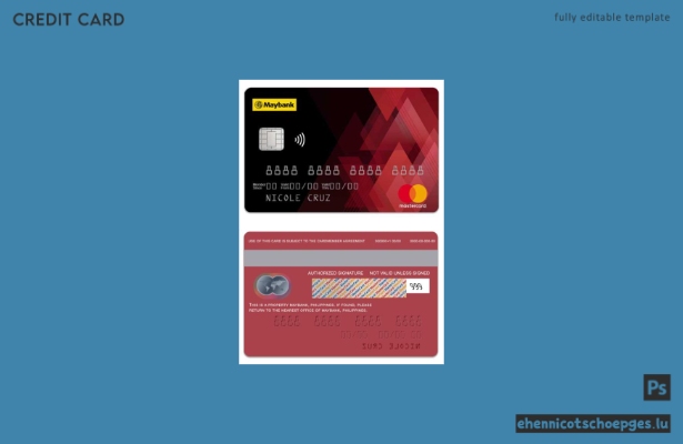 Beispielvorschau der MayBank Standard Mastercard auf den Philippinen